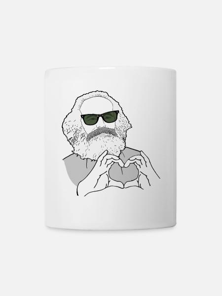 Karl Marx Hände bilden ein Herz Marxisten - Tasse - Weiß