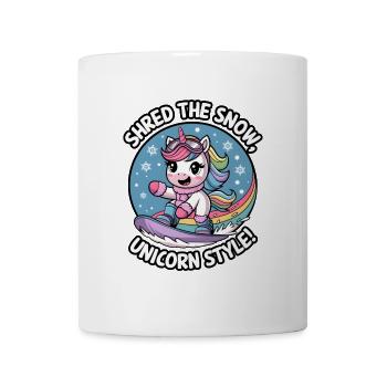 Shred The Snow, Unicorn Style! - Mug - white - Front