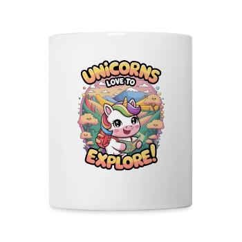 Einhörner lieben es zu erkunden! - Tasse - Weiß - Vorne