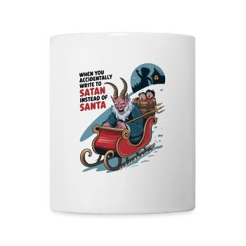 Schreiben Sie versehentlich an Satan statt an den Weihnachtsmann - Tasse - Weiß - Vorne