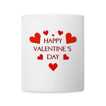 Valentinstag Herzen rot Valentin - Tasse - Weiß - Vorne