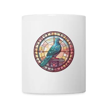 Bunte Aquarell-Tierhaustierillustration der Taube - Tasse - Weiß - Vorne