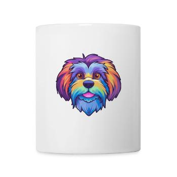 Lowchen Kleiner Löwe Hunderasse Cartoon Kawaii Illus - Tasse - Weiß - Vorne