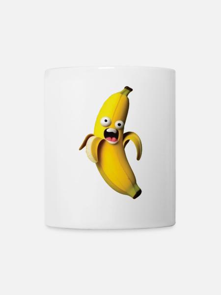 Expressive banana figure with a face - Mug - white