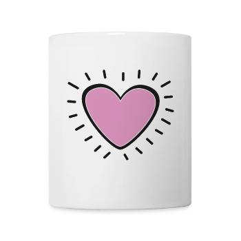 Pastel Pink Heart Radiant Charm - Mug - white - Front
