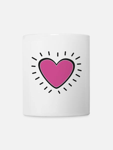 Pink Heart Burst Logo - Tasse - Weiß