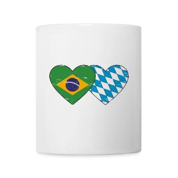Brazil Bavaria Flag Heart used - Mug - white - Front