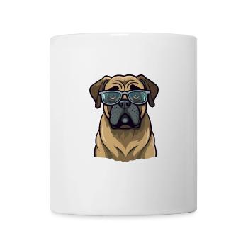 Englische Dogge Hunderasse Aquarell Cartoon Kawai - Tasse - Weiß - Vorne