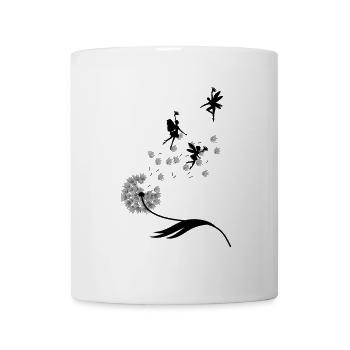 Schmetterlingdesign Pusteblumen Wiese Herzen Feen - Tasse - Weiß - Vorne