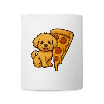 Maltipoo & Pizza – Lustiger Food-Hund - Tasse - Weiß - Vorne
