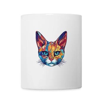 Pixie Bob Katze Bunte Aquarell Haustier Illustration - Tasse - Weiß - Vorne