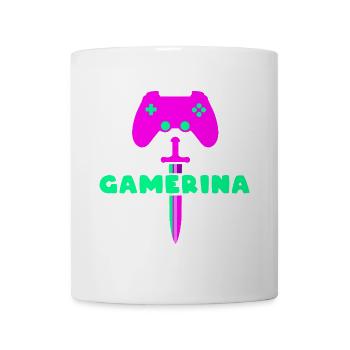 GAMERINA Neon Sword Logo - Tasse - Weiß - Vorne