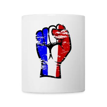 Frankreich Flagge Faust Hand Symbol used - Tasse - Weiß - Vorne