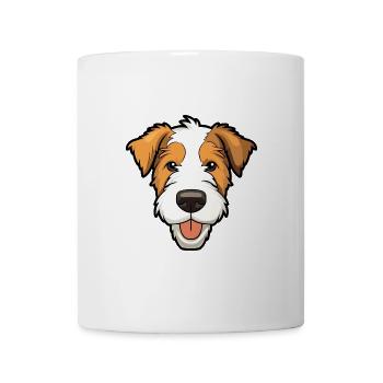 Draht Foxterrier Hunderasse Aquarell Karikatur Kawa - Tasse - Weiß - Vorne