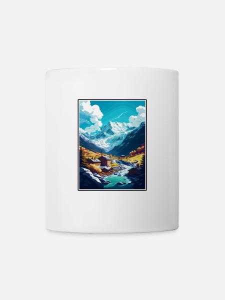 Saas Fee Schweiz Vintage Reiseposter WPA Kunst - Tasse - Weiß