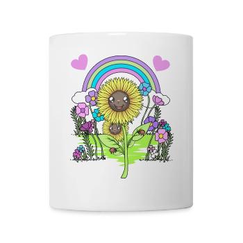 Sonnenblume Sonnenblumen Blume Blumen - Tasse - Weiß - Vorne