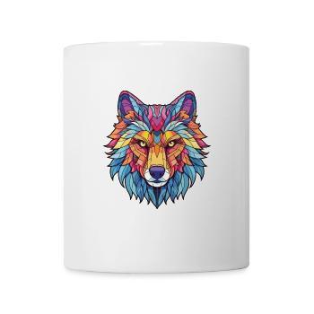 Wolf buntes Aquarell Tier Haustier Illustration - Tasse - Weiß - Vorne