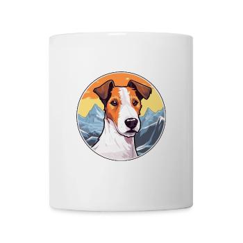 Glatter Foxterrier Hunderasse Cartoon Kawaii Waterc - Tasse - Weiß - Vorne