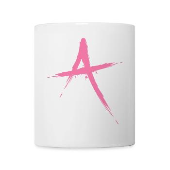 Buchstabe A Design Bürste in Rosa Pink - Tasse - Weiß - Vorne