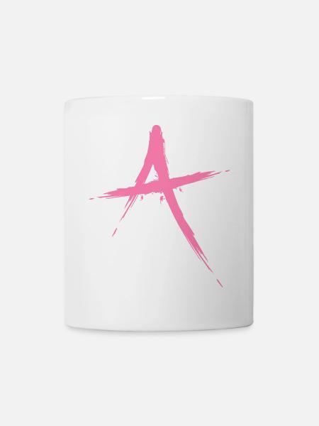 Buchstabe A Design Bürste in Rosa Pink - Tasse - Weiß