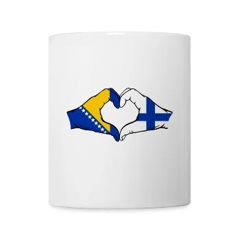 Bosnien Finnland Flagge Hände Herzform - Tasse - Weiß - Vorne