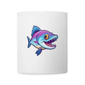 Barracuda Bunte Aquarell-Karikatur Kawaii Anima - Tasse - Weiß - Vorne