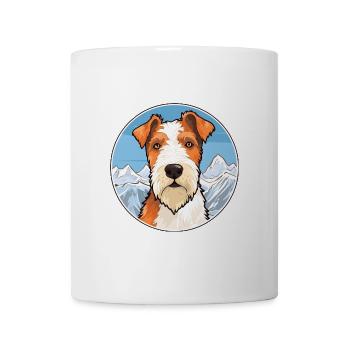 Draht Foxterrier Hunderasse Karikatur Kawaii Watercol - Tasse - Weiß - Vorne