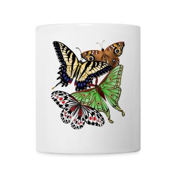 Schmetterlinge bunt - Tasse - Weiß - Vorne