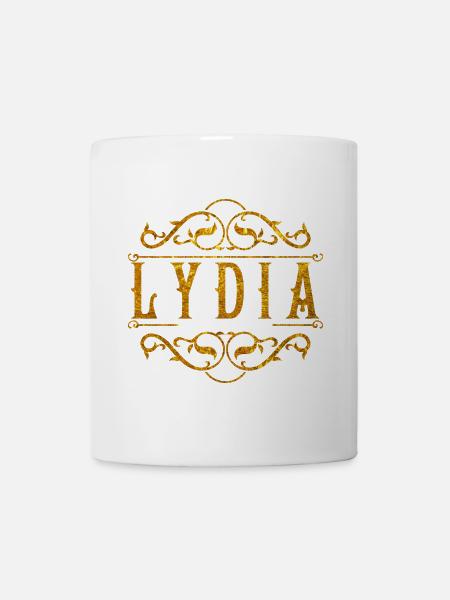 Lydia Gold Monogramm Ornament - Tasse - Weiß