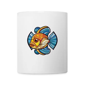 Flunder Fisch Buntes Aquarell Tier Cartoon - Tasse - Weiß - Vorne