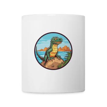 Basilisk Aquarell Cartoon Kawaii Clipart Tier - Tasse - Weiß - Vorne