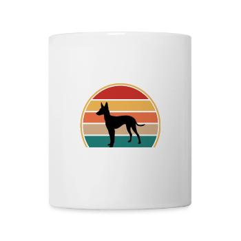 Cirneco Dell Etna Dog Love Silhouette Retro Sonnenuntergang - Tasse - Weiß - Vorne