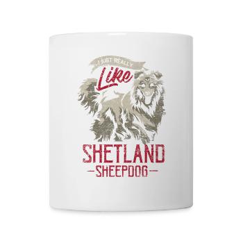 Fröhlicher Sheltie Hütehundfan - Tasse - Weiß - Vorne