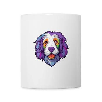 Cumberland Schäferhund Hunderasse Cartoon Kawaii Illus - Tasse - Weiß - Vorne