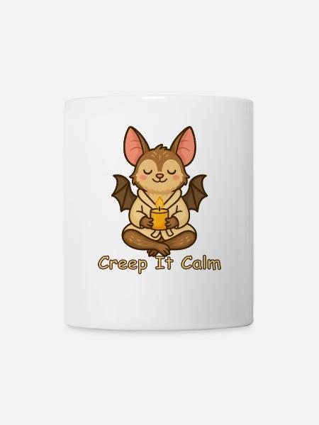 Meditierende Fledermaus – Creep It Calm - Tasse - Weiß