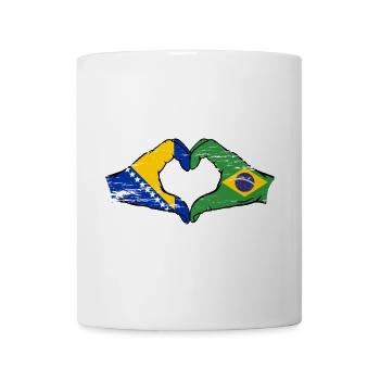 Bosnien Brasilien Flagge Hände Herzform used - Tasse - Weiß - Vorne