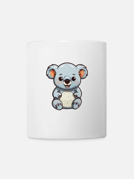 Koala-Karikatur-Kawaii-Aquarell-Illustration - Tasse - Weiß