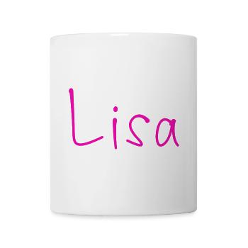 Lisa Schriftzug Neonpink - Tasse - Weiß - Vorne