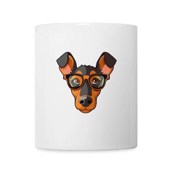 Dobermann Pinscher Hunderasse Aquarell Karikatur Kaw - Tasse - Weiß - Vorne