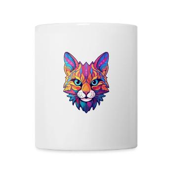 Rotluchs buntes Aquarell Karikatur Kawaii Tier - Tasse - Weiß - Vorne