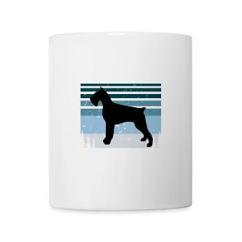 Riesenschnauzer Hund Liebe Silhouette Vintage Sonnenuntergang - Tasse - Weiß - Vorne