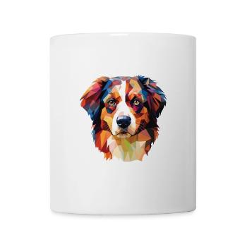 Englischer Schäferhund Rasse Aquarell Illustration - Tasse - Weiß - Vorne