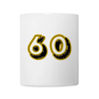 60. 60 JAHRE. 60-JÄHRIGES JUBILÄUM. 60. GEBURTSTAG. - Tasse - Weiß - Vorne