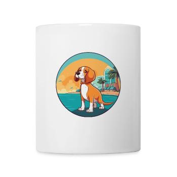 Deutsche Bracke Hund Rasse Cartoon Kawaii Clipart - Tasse - Weiß - Vorne