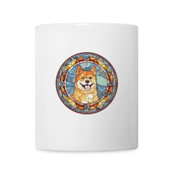 Shikoku Hunderasse Buntes Glas Buntes Wassercolo - Tasse - Weiß - Vorne