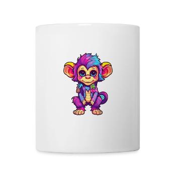Affe buntes Aquarell Cartoon Kawaii Tier - Tasse - Weiß - Vorne