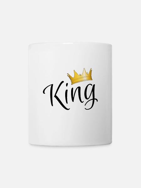 King mit Krone - Partnerlook für Paare - Tasse - Weiß