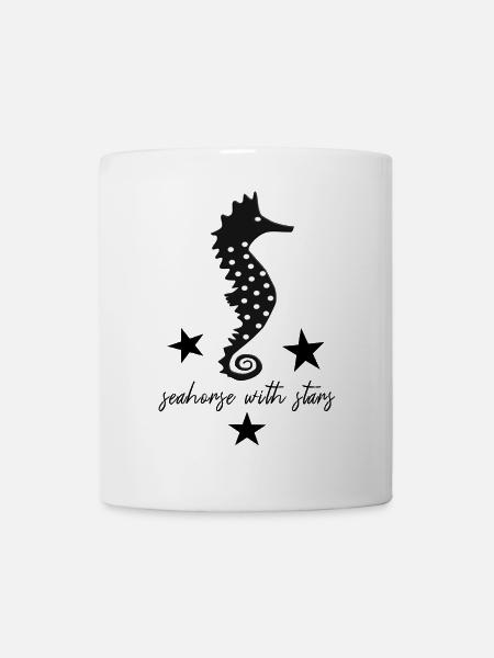 schwarzes Seepferd schwarzes Seepferdchen - Tasse - Weiß