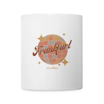 Frankfurt am Main Retro Vintage Design Diskokugel - Tasse - Weiß - Vorne