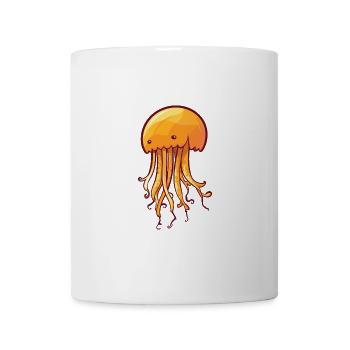 Seenessel-Karikatur-Kawaii-Aquarellillustration - Tasse - Weiß - Vorne